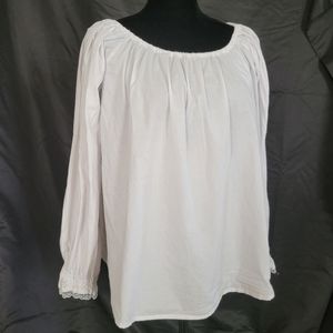 White Ladies Linen Long Sleeve Shirt